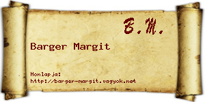 Barger Margit névjegykártya